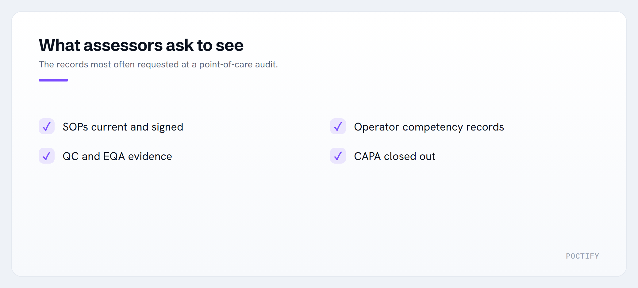 What assessors ask to see